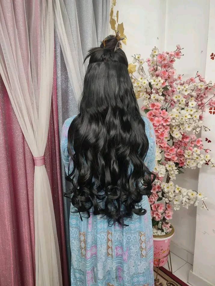 ৩০ ইঞ্চি ৫ ক্লিপ ব্ল্যাক কার্লি হেয়ার