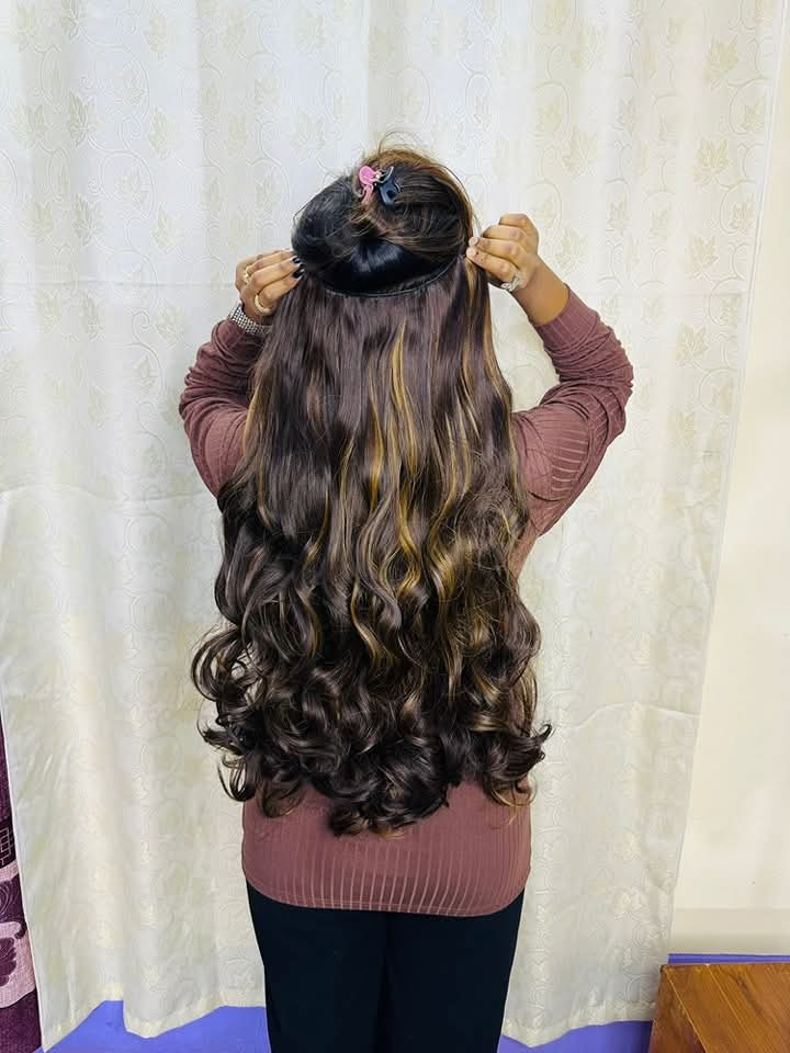 ৩০ ইঞ্চি ৫ ক্লিপ হাইলাইট কার্লি হেয়ার